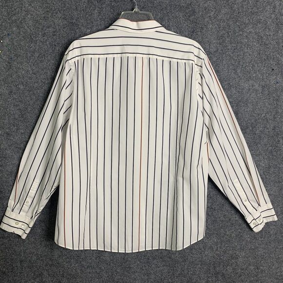 Murano Long Sleeve Slim Fit Button Up Shirt Men Size XL Striped Cotton Blend - Picture 7 of 16